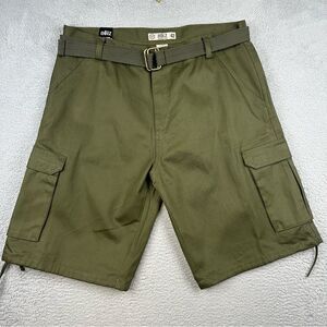 Noiz Cargo Shorts Mens 42 Green Baggy Grunge Belted KP420M 90s Casual 40x12* NEW